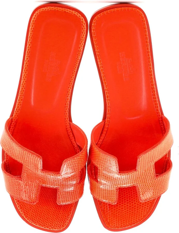 Hermes Women's Oran Sandals Lizard - Image 2