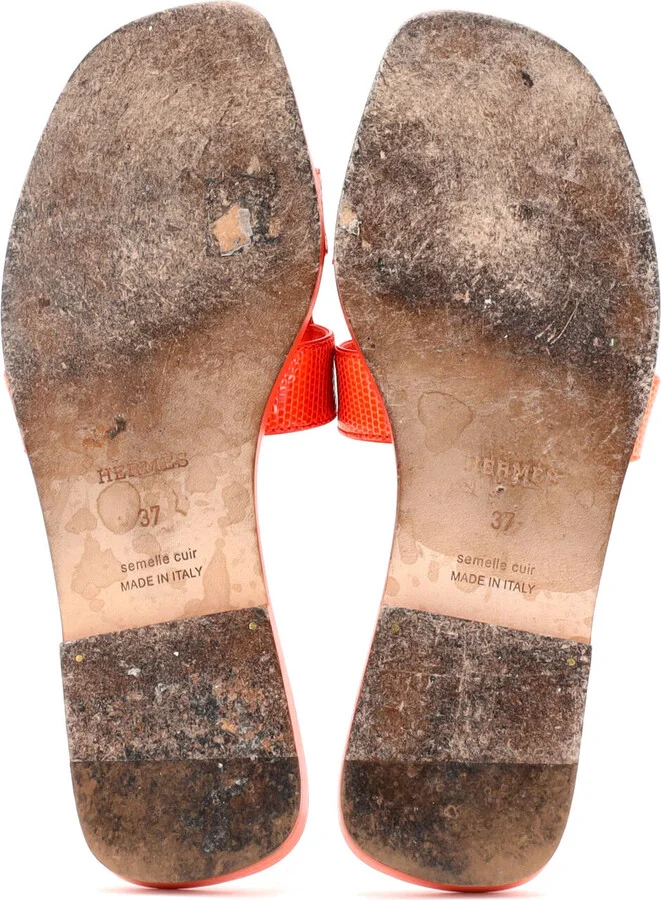 Hermes Women's Oran Sandals Lizard - Image 4