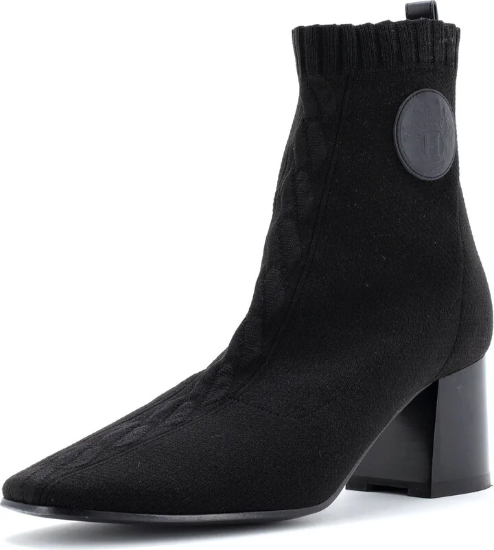 Hermes Women's Volver Ankle Boots Knit Fabric