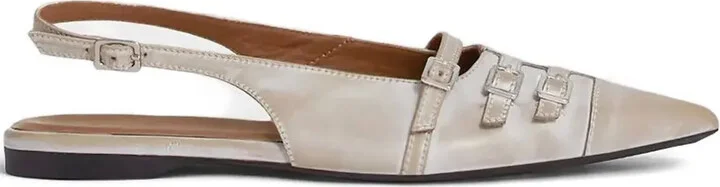 Hermine buckled slingback ballet flats