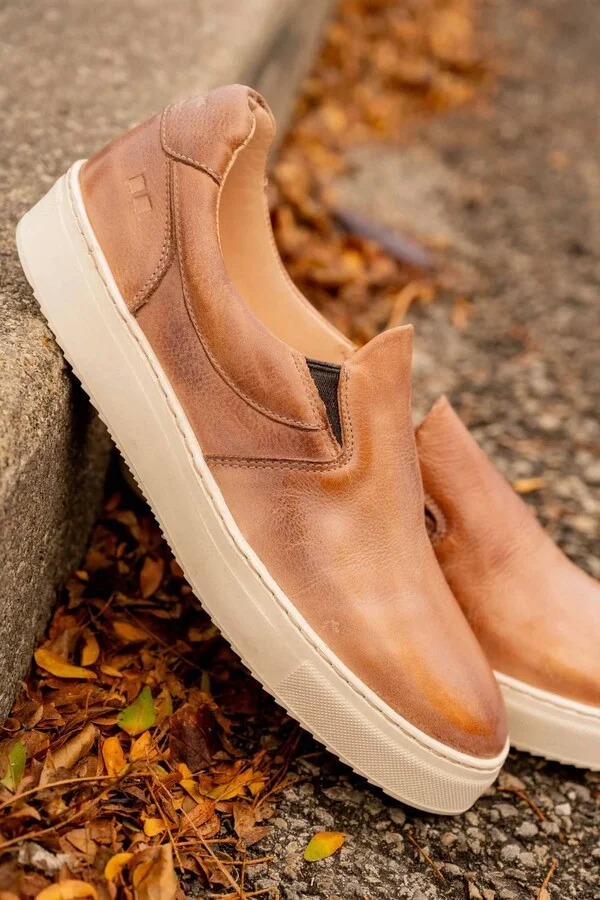 Hermione Slip-On Sneaker In Tan Rustic