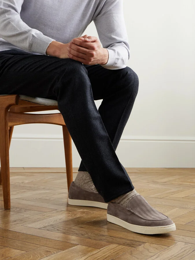 Herringbone Suede Loafers - Image 2