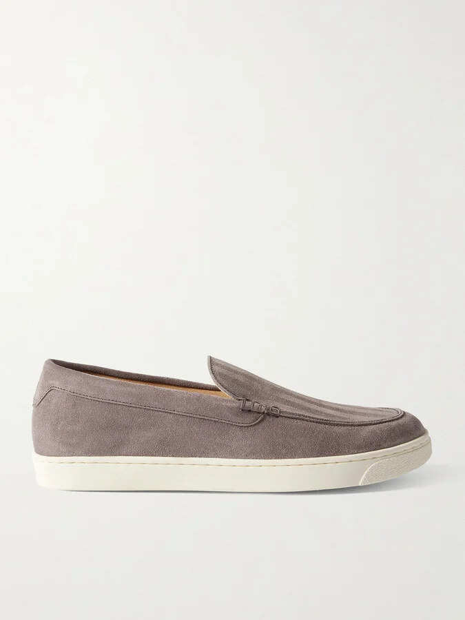 Herringbone Suede Loafers