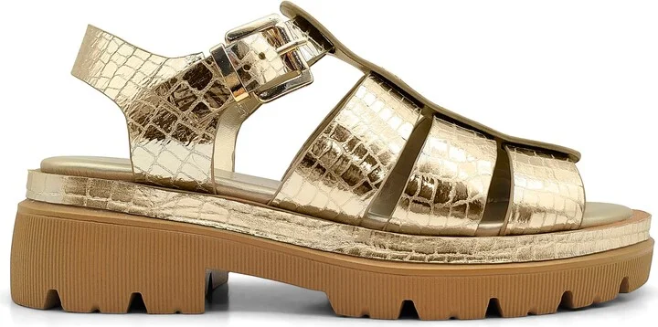 Herron Lizard Embossed Lug Sole Sandal - Image 2