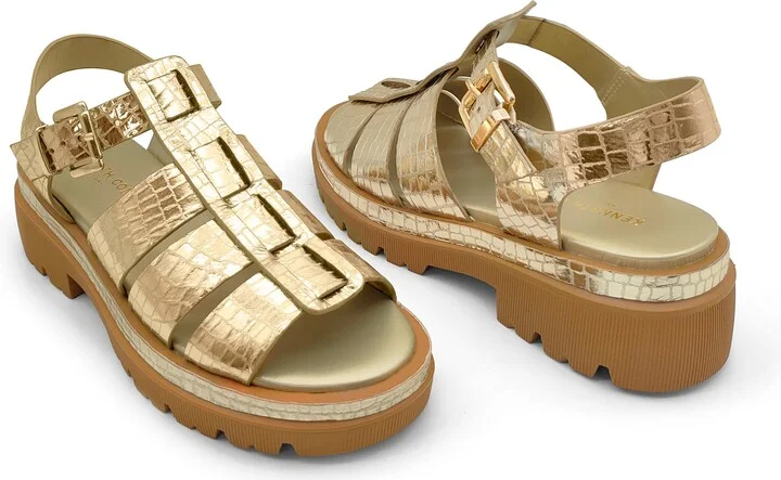 Herron Lizard Embossed Lug Sole Sandal - Image 7