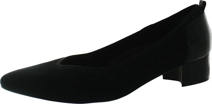 Hester Womens Stretch Block Kitten Heels
