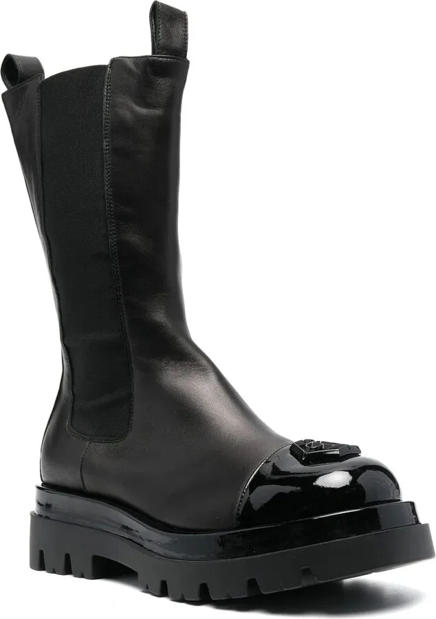 Hexagon leather biker boots - Image 2