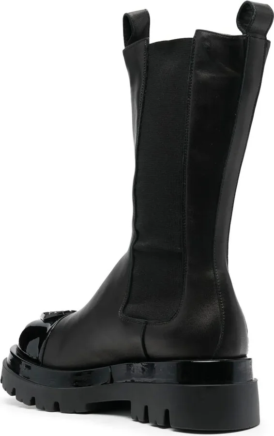 Hexagon leather biker boots - Image 3
