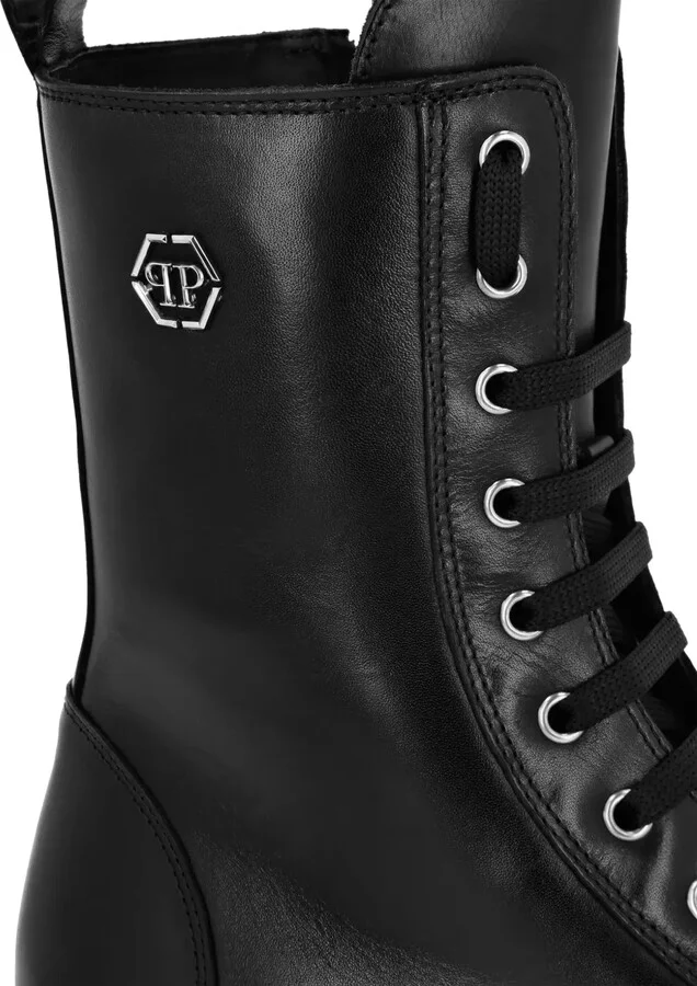 Hexagon-logo leather boots - Image 5