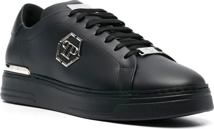 Hexagon low-top leather sneakers - Image 2