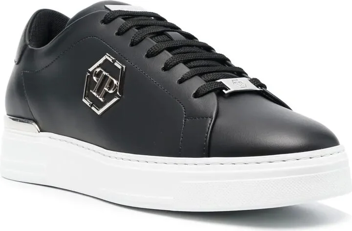 Hexagon low-top leather sneakers - Image 2