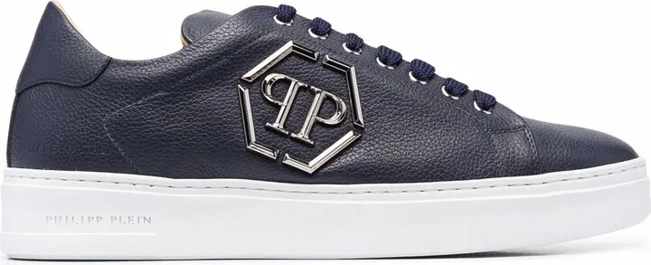 Hexagon low-top leather sneakers