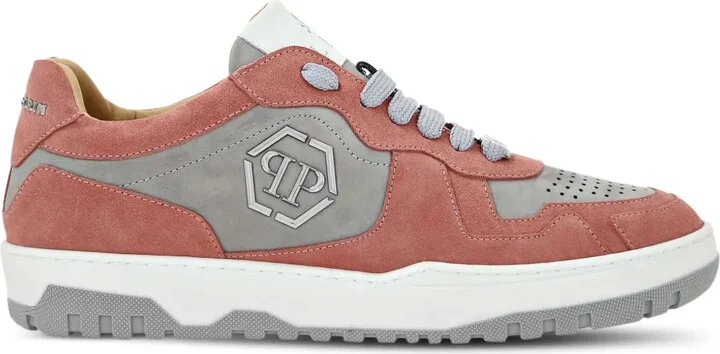 Hexagon panelled low-top sneakers