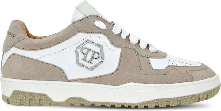 Hexagon panelled low-top sneakers