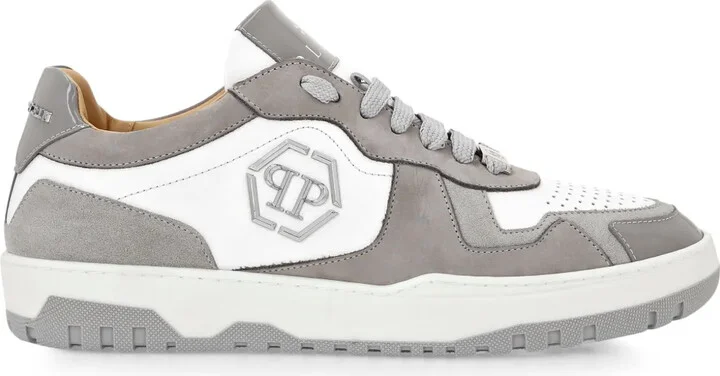 Hexagon panelled low-top sneakers