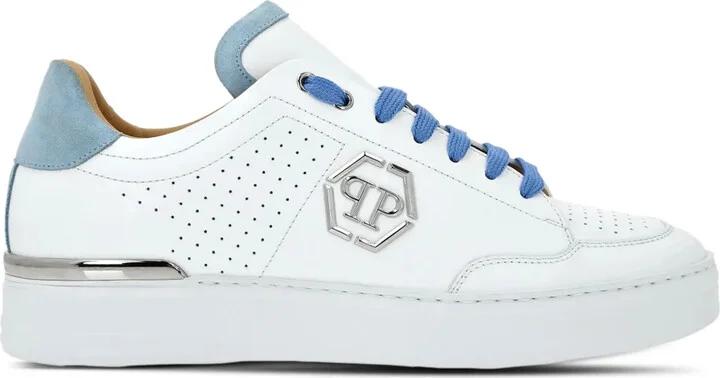 Hexagon panelled low-top sneakers