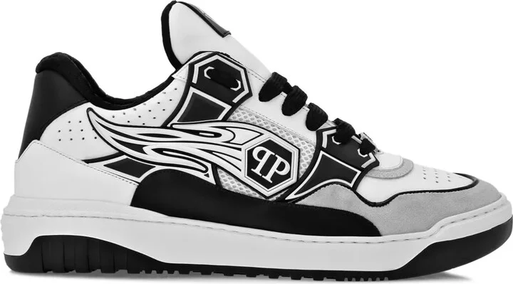 Hexagon rhinestone-embellished sneakers