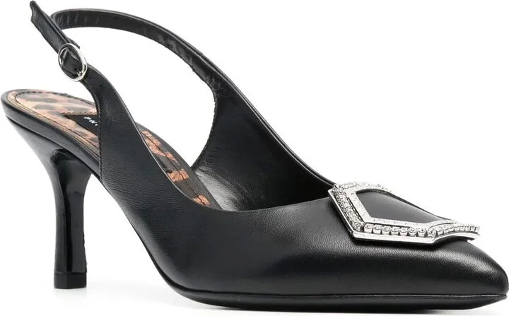 Hexagonal-Detail Leather Slingbacks - Image 2