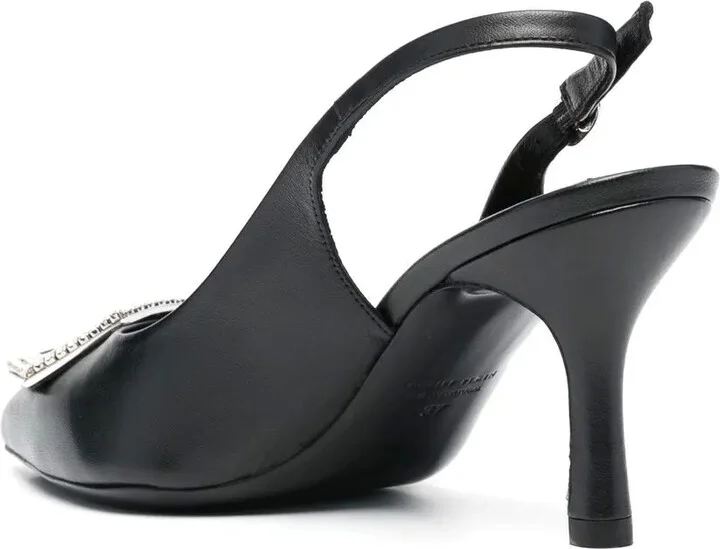 Hexagonal-Detail Leather Slingbacks - Image 3