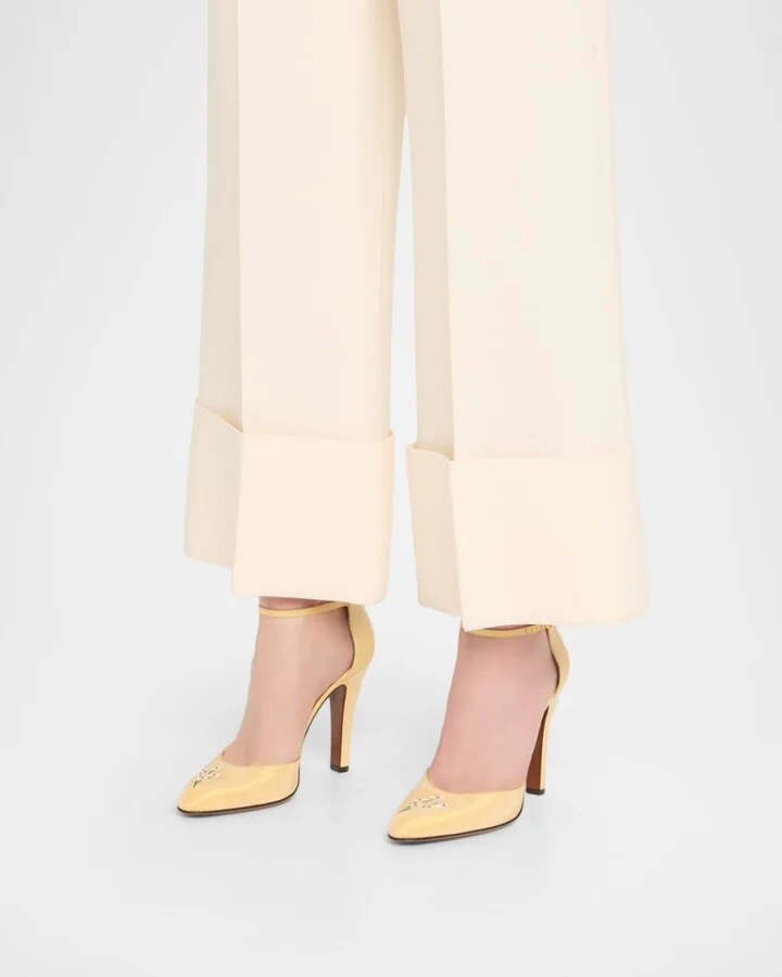 Hi Dolly Daisy Embroidered Satin Pumps - Image 9