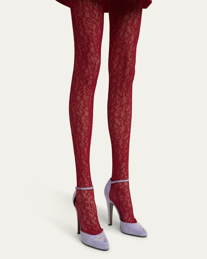 Hi Dolly Daisy Embroidered Satin Pumps - Image 7