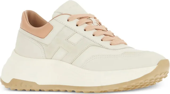 Hi-fi leather panelled trainers - Image 2