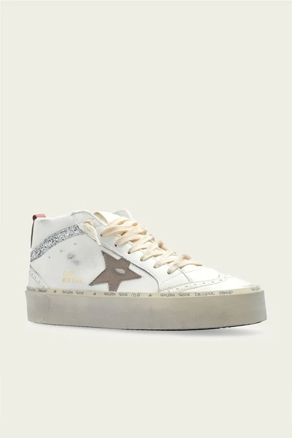 Hi-Mid-Star White Ash Rose Heel Leather Sneaker - Image 2