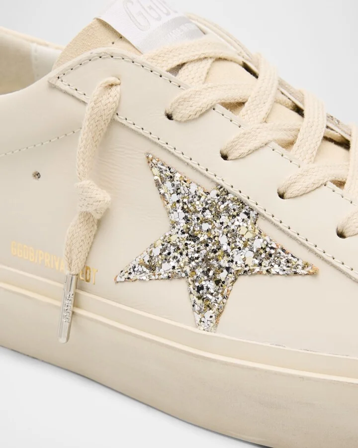 Hi Star Leather Glitter Low-Top Sneakers - Image 3