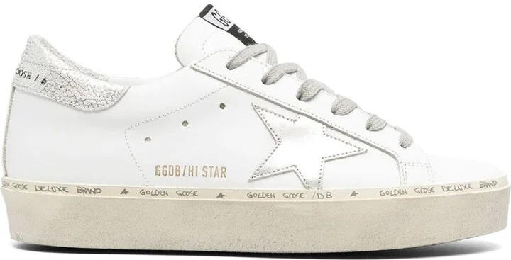 Hi Star Leather Upper Laminated Leather Sneakers