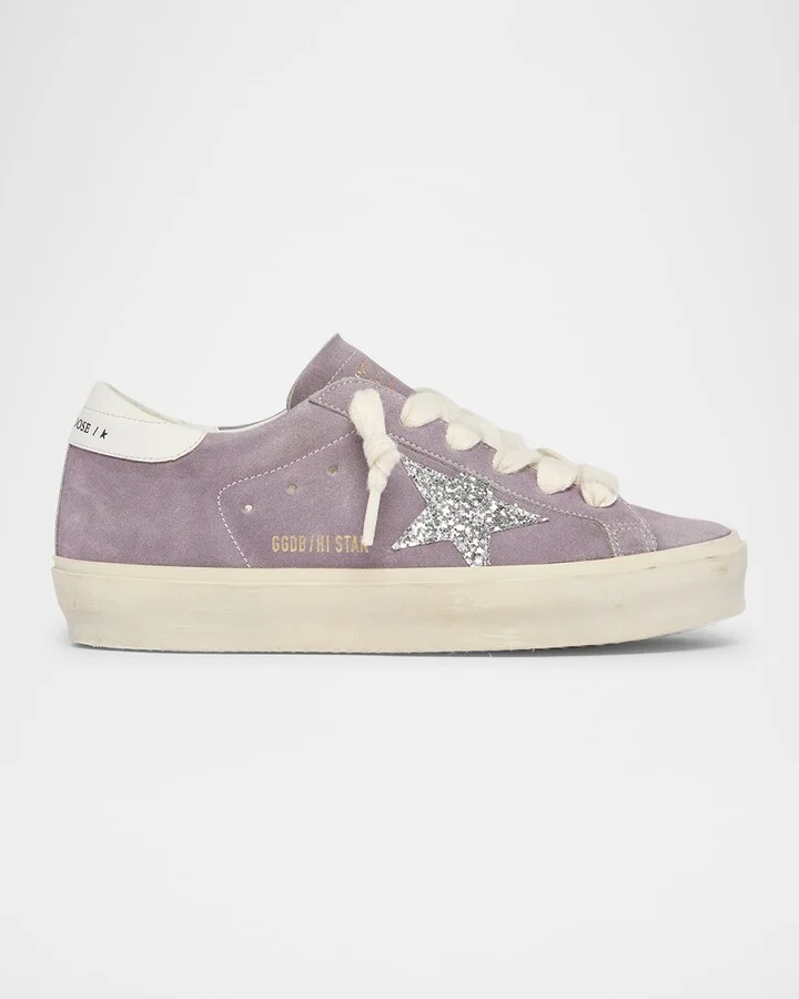 Hi Star Suede Glitter Low-Top Sneakers