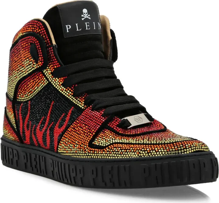 Hi-Top Crystal-Embellished Sneakers - Image 2