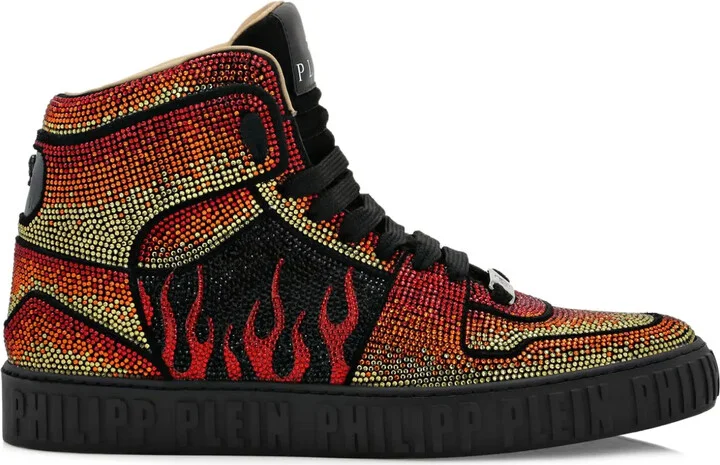 Hi-Top Crystal-Embellished Sneakers