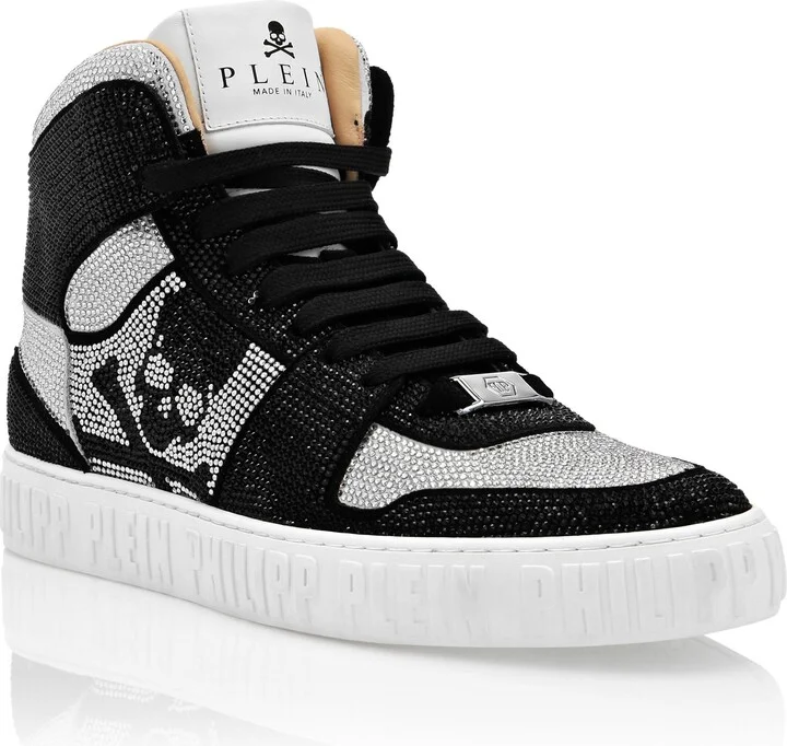 HI-TOP SNEAKERS NOTORIOUS CRYSTAL SKULL with Crystals