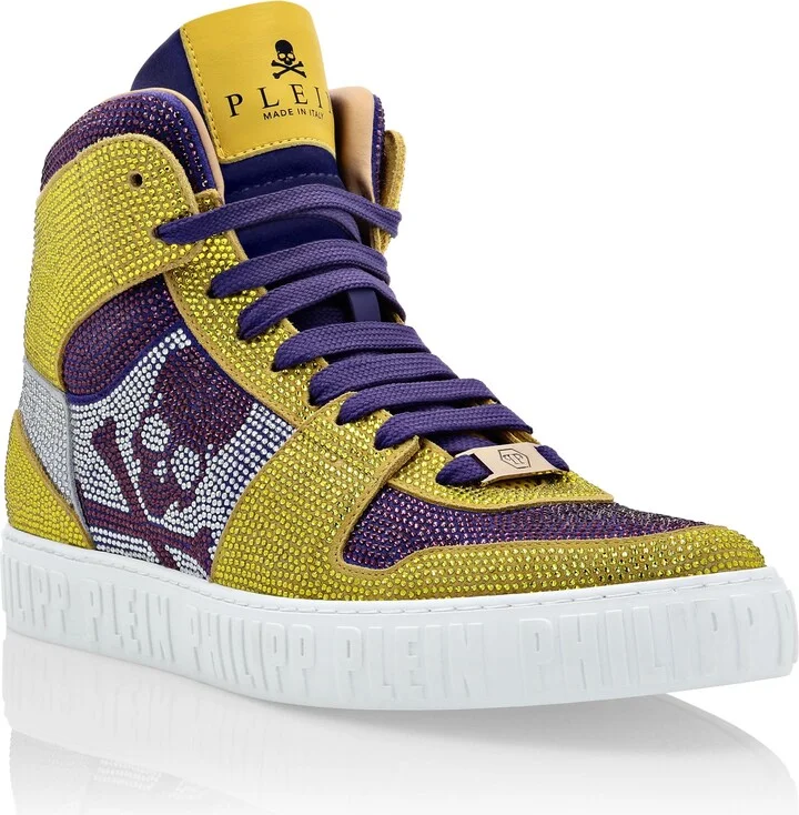 HI-TOP SNEAKERS NOTORIOUS CRYSTAL SKULL with Crystals