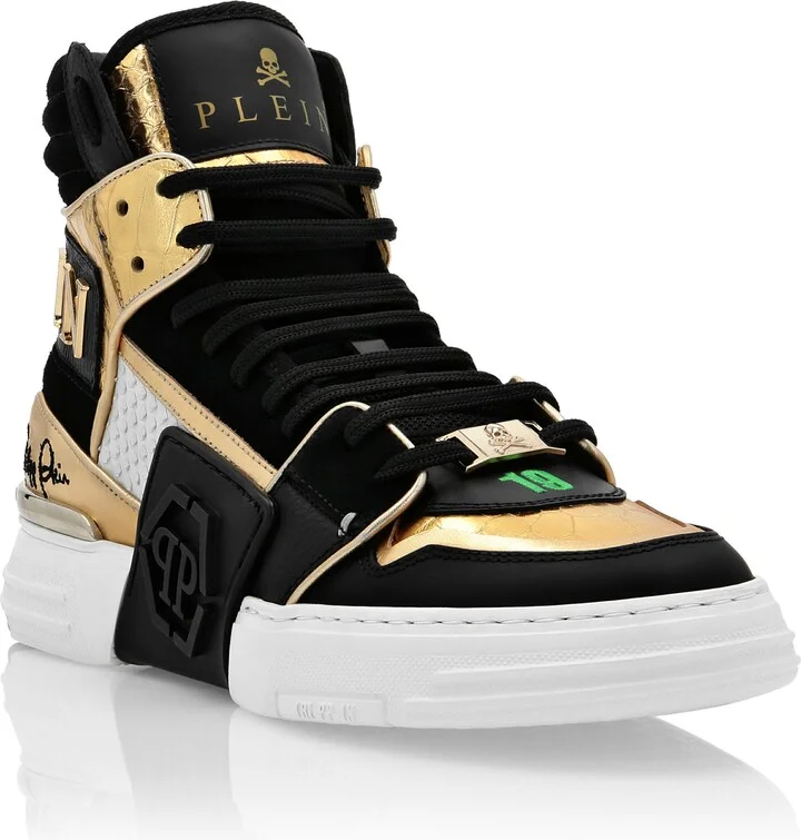 Hi-Top Sneakers Phantom Kick$ Python Gold Hexagon