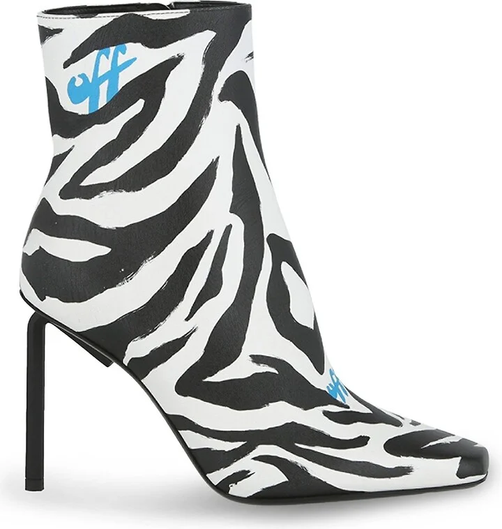 High Allen 100MM Zebra Print Leather Booties