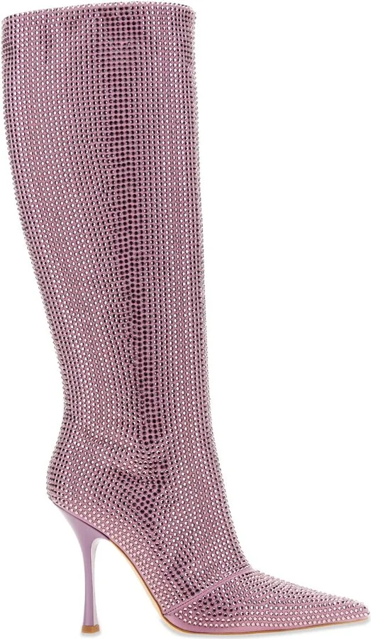 High Boot With Rhinestones