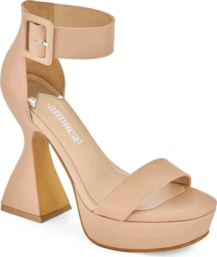 High Cone Heel Ankle Strap Sandal