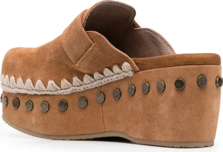 High-Heel Leather Clogs - Image 3