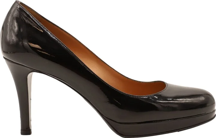 High Heel Pumps in Black Patent Leather