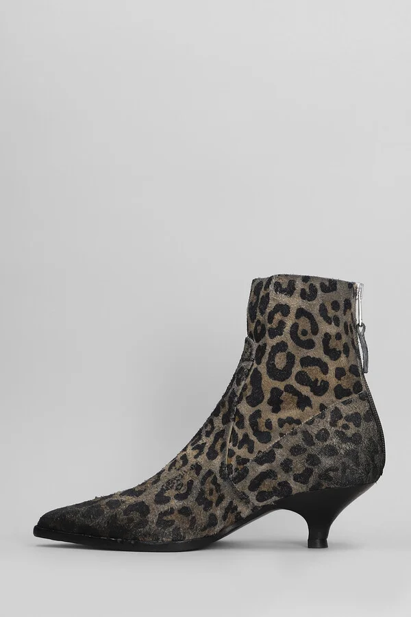 High Heels Ankle Boots In Animalier Suede - Image 3
