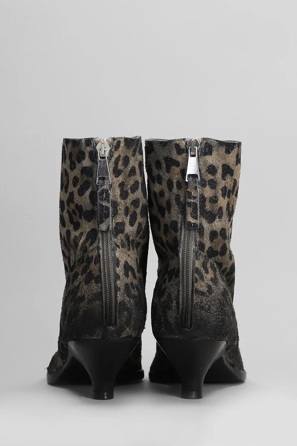 High Heels Ankle Boots In Animalier Suede - Image 4