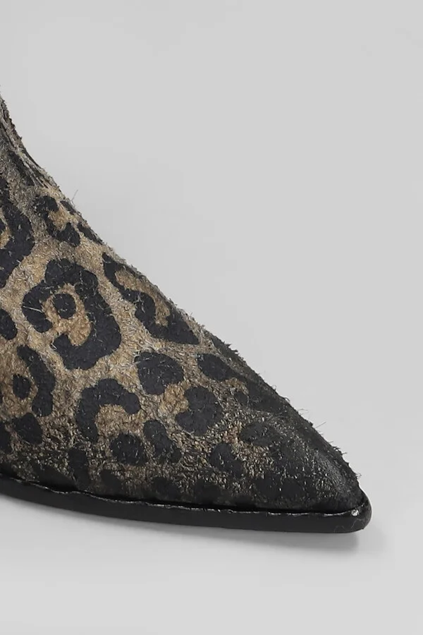 High Heels Ankle Boots In Animalier Suede - Image 5