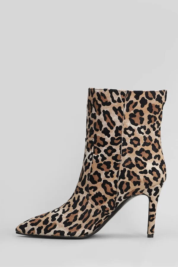 High Heels Ankle Boots In Animalier Suede - Image 3