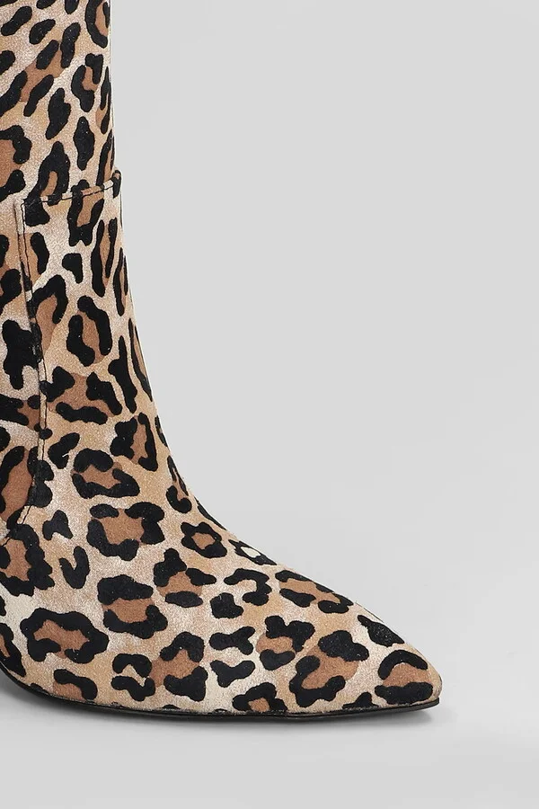 High Heels Ankle Boots In Animalier Suede - Image 5