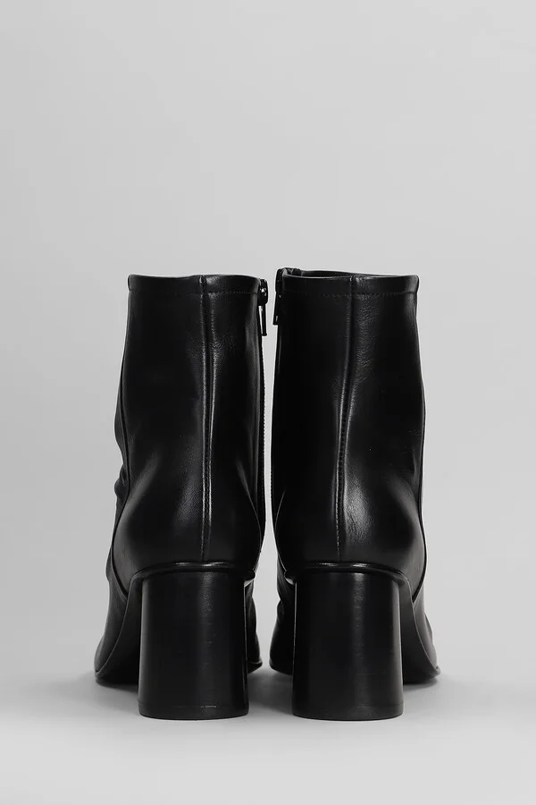 High Heels Ankle Boots In Black Leather - Image 4