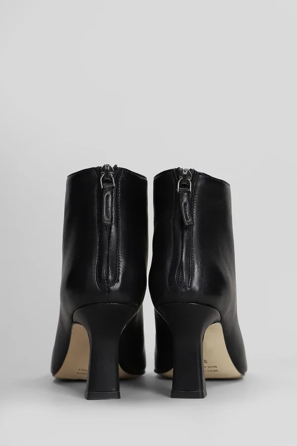 High Heels Ankle Boots In Black Leather - Image 4