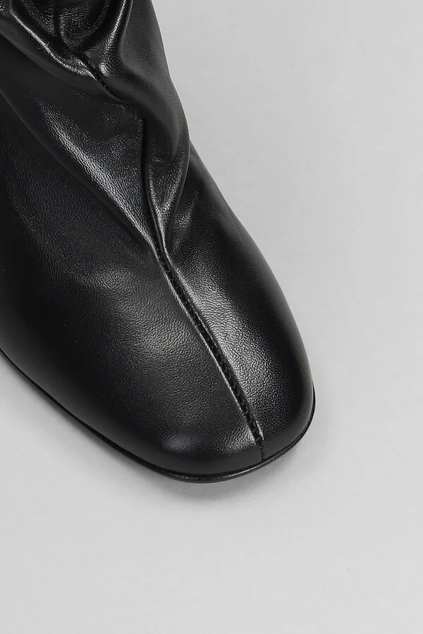 High Heels Ankle Boots In Black Leather - Image 5