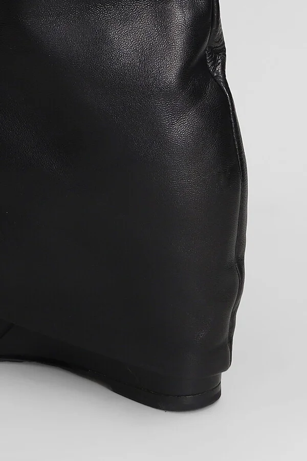 High Heels Ankle Boots In Black Leather - Image 5