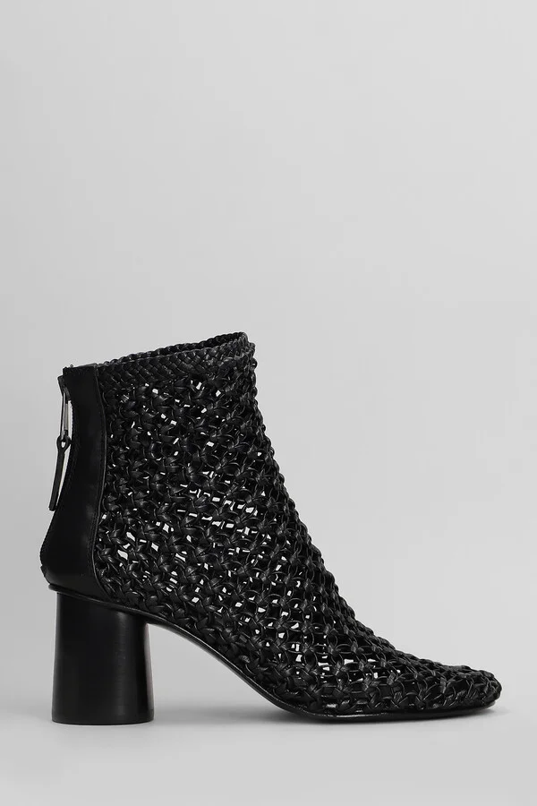 High Heels Ankle Boots In Black Leather